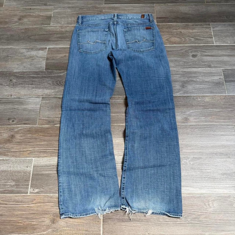 Y2K 2000s Grunge Skater Style Baggy Faded Blue Denim boot cut Jeans size 34"